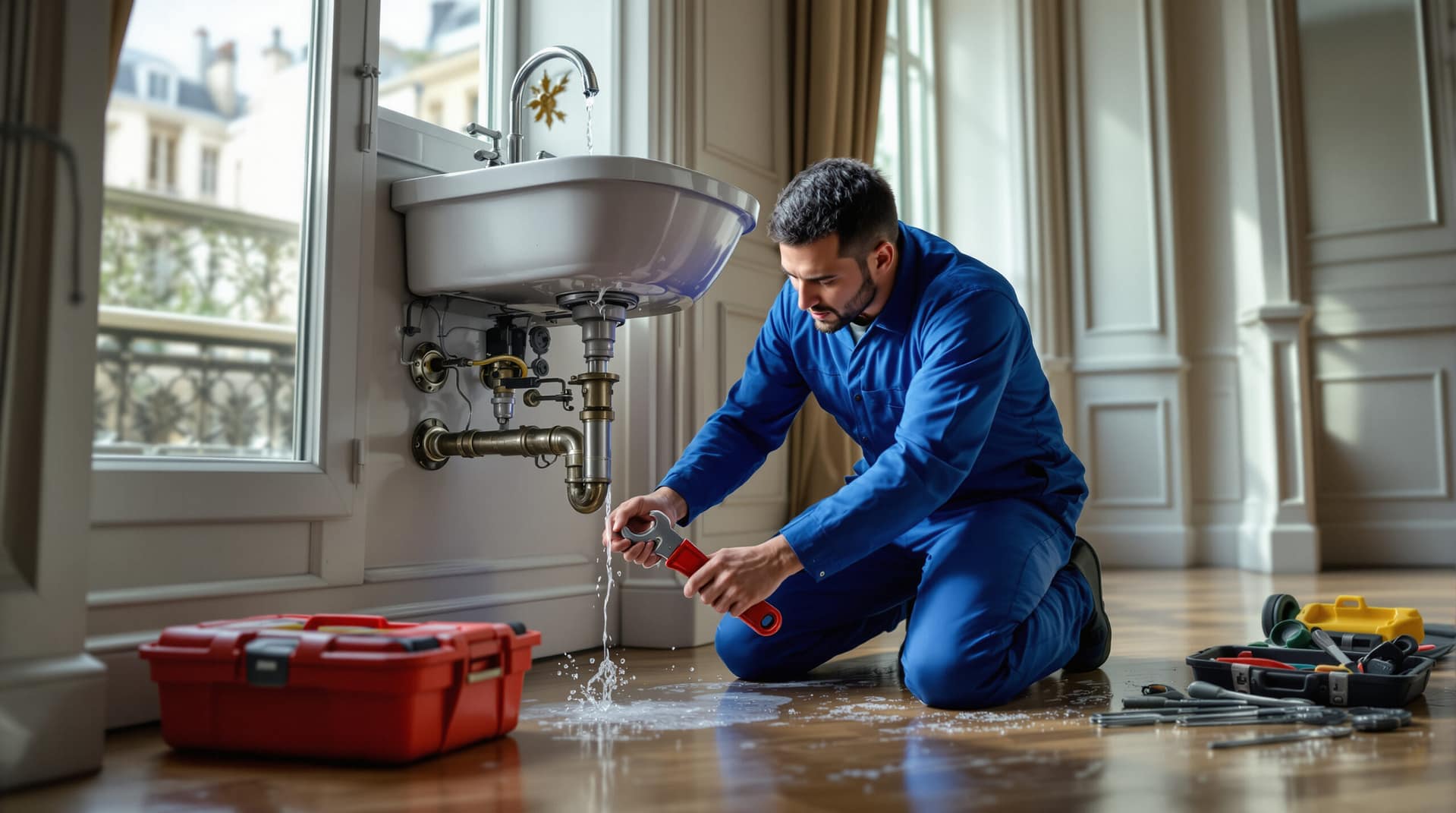 plombier à paris spécialisé en intervention urgente pour fuite d'eau. service rapide et efficace disponible 24/7 pour réparer vos urgences de plomberie.